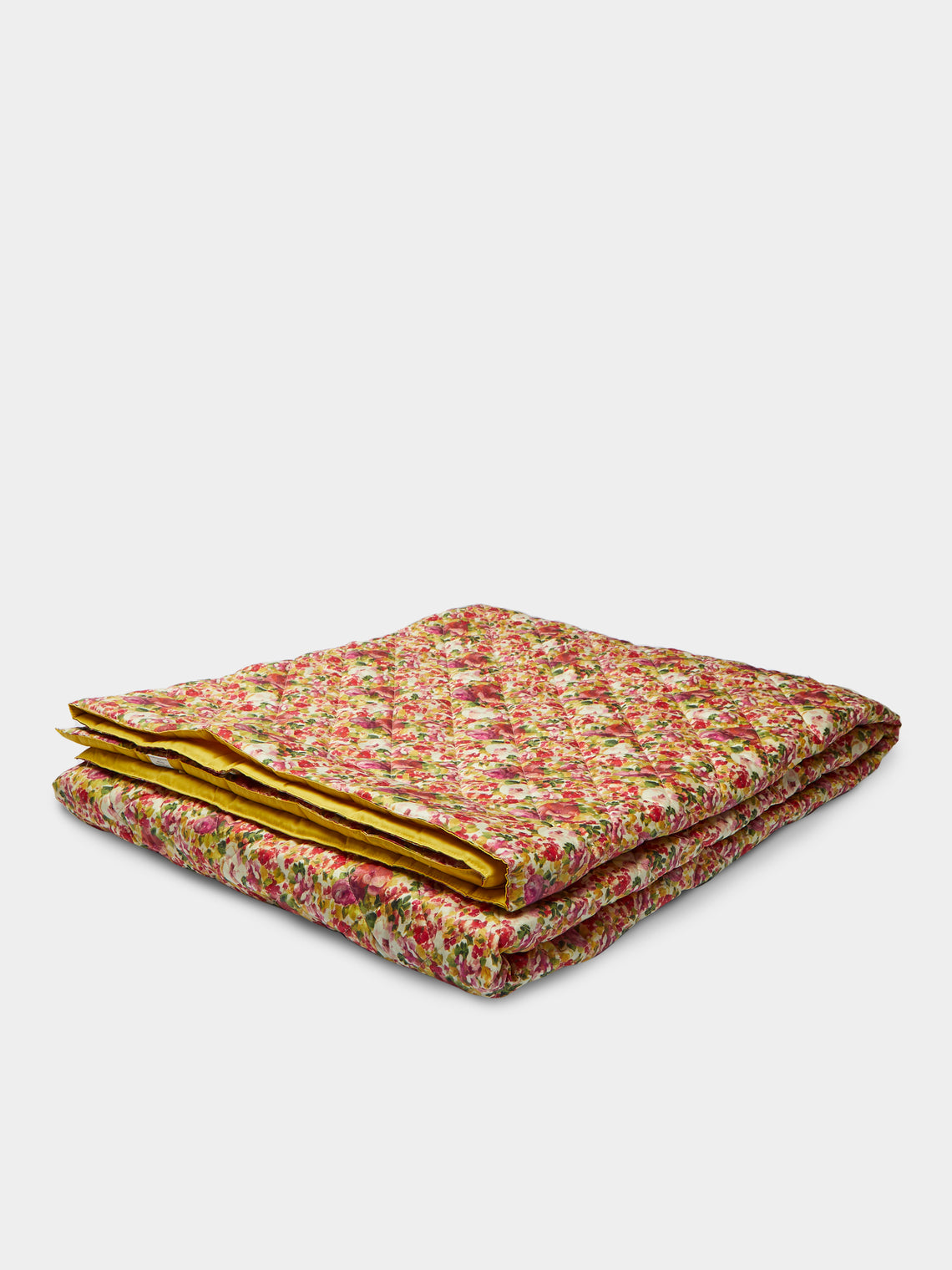 Loretta Caponi - Floral Quilted Cotton Eiderdown Quilt -  - ABASK