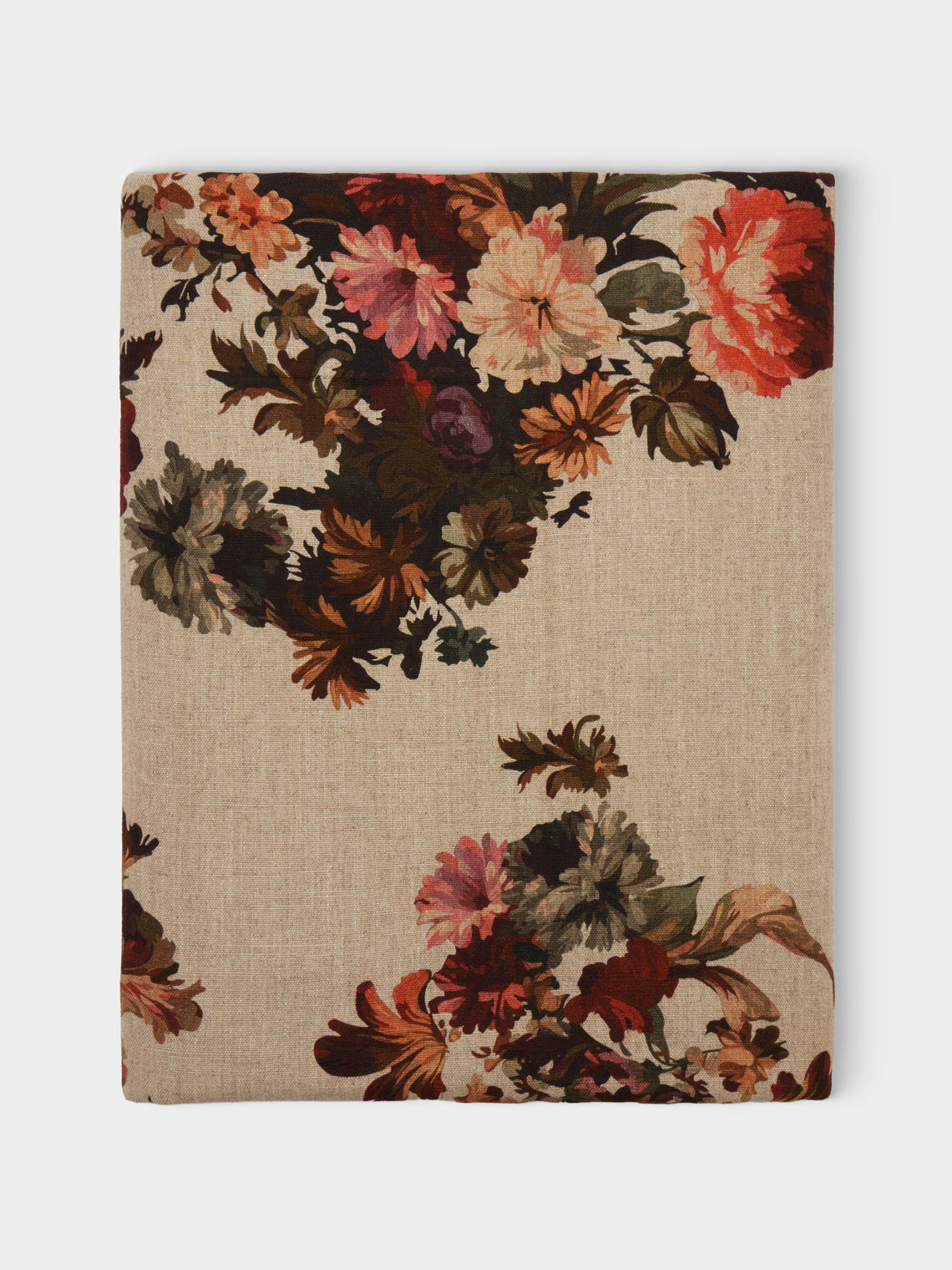 Borgo delle Tovaglie - Amalfi Embroidered Linen Round Tablecloth (86.5in/2.2m) - Natural - ABASK
