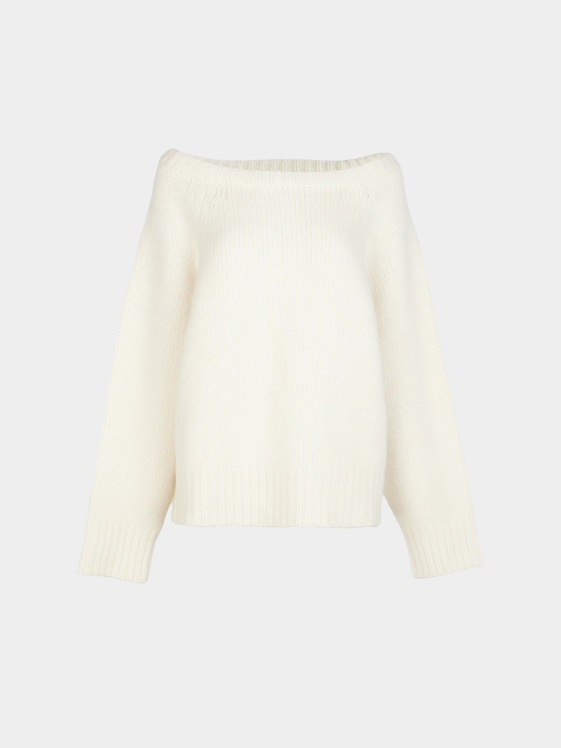 Ryan Roche - Cloud Cashmere and Silk Oversized Boat-Neck Sweater | Size: S - White - ABASK - 