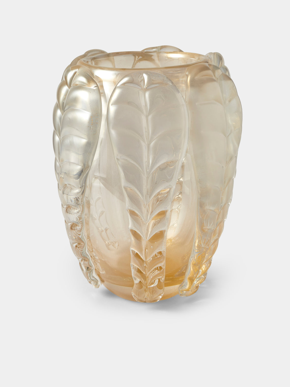 Antique and Vintage - 1970s Cenedese Frosted Murano Glass Vase - Clear - ABASK - 