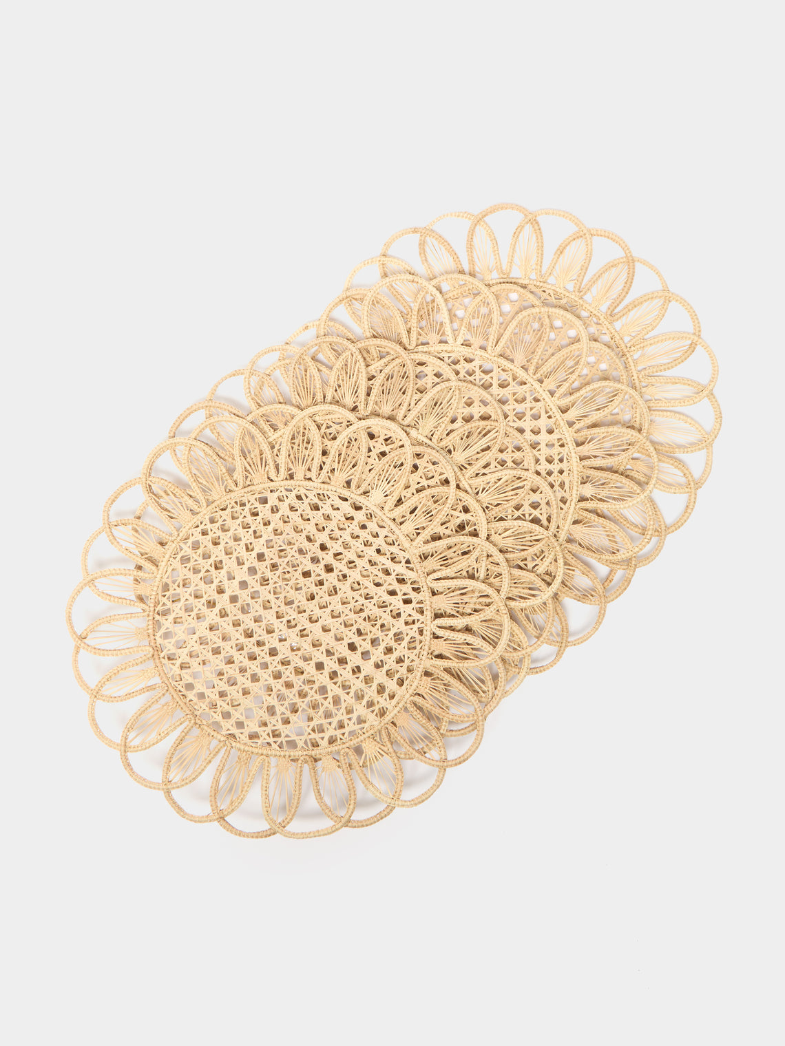 Coro Cora - Rings Handwoven Iraca Palm Placemats (Set of 4) -  - ABASK
