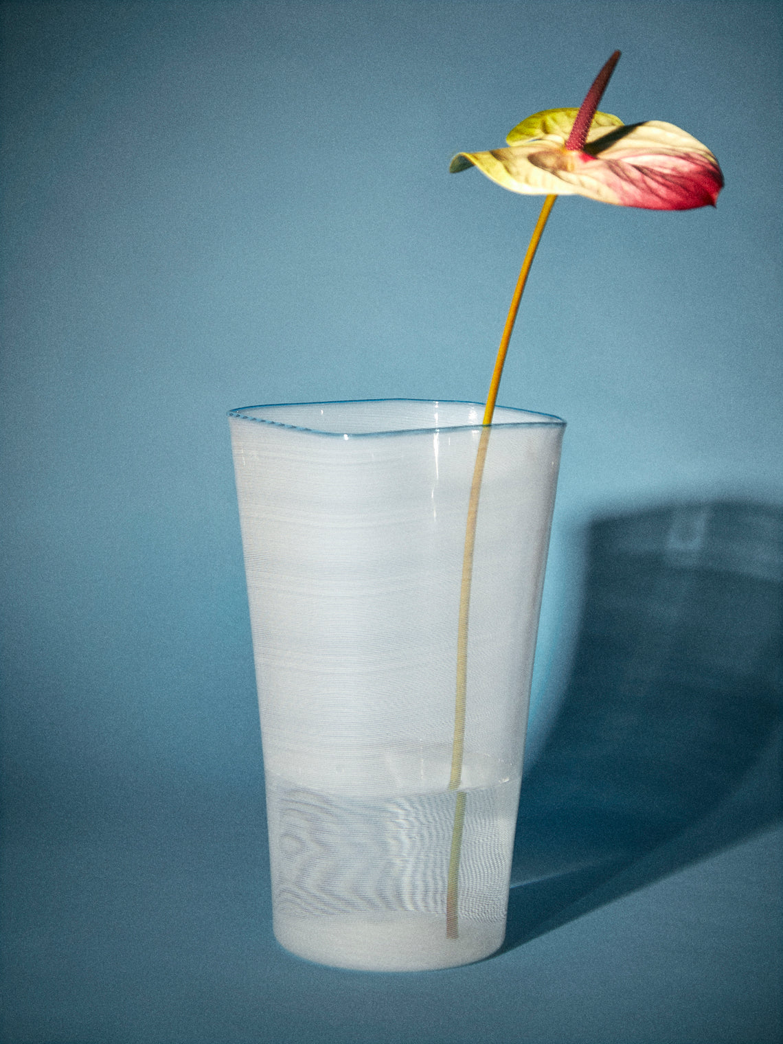 Antique and Vintage - 1970s Half-Filigree Murano Glass Vase (11.5in/29cm) - White - ABASK