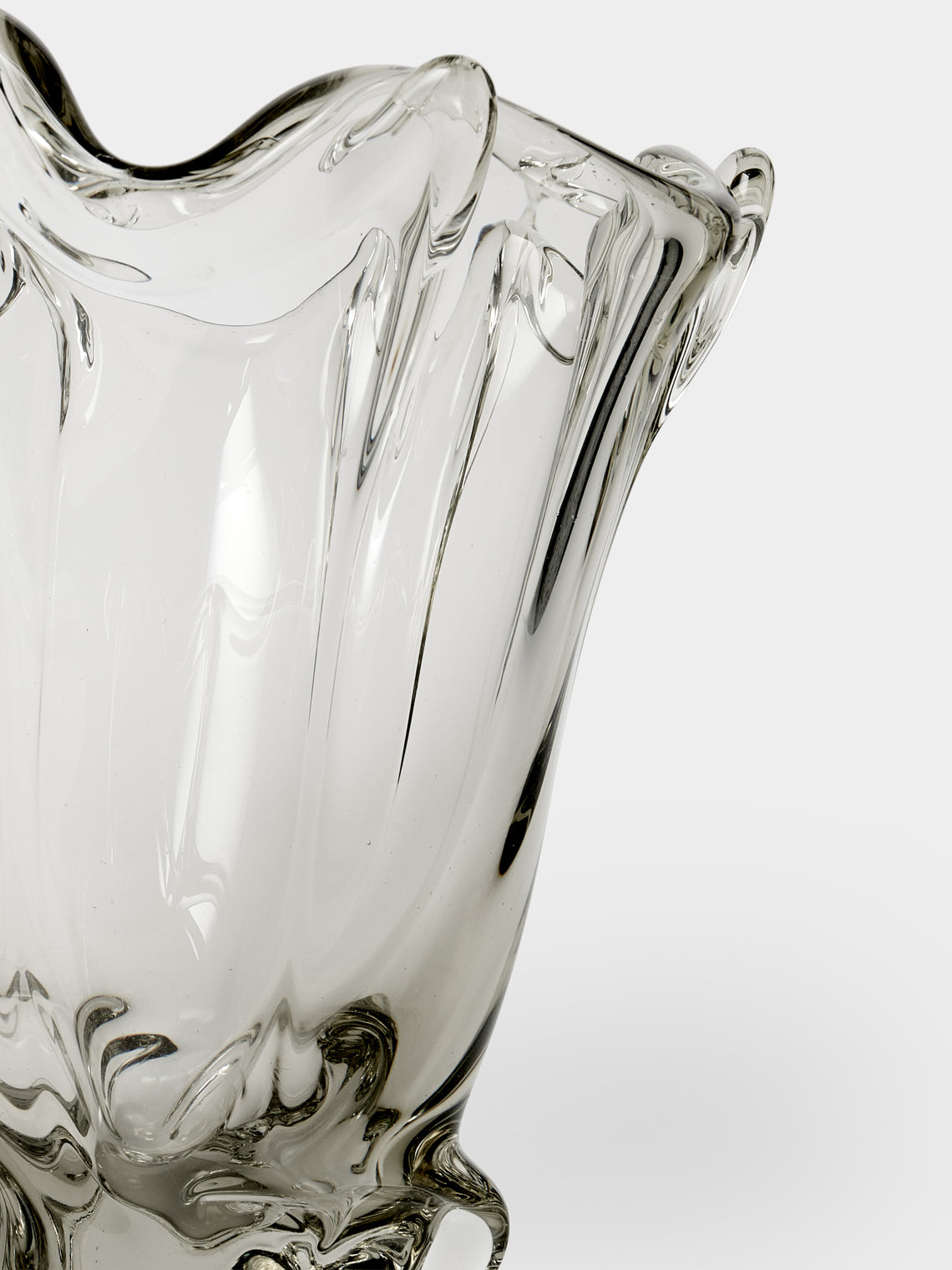 Antique and Vintage - 1950s Crystal Vase (11in/27.5cm) - Clear - ABASK