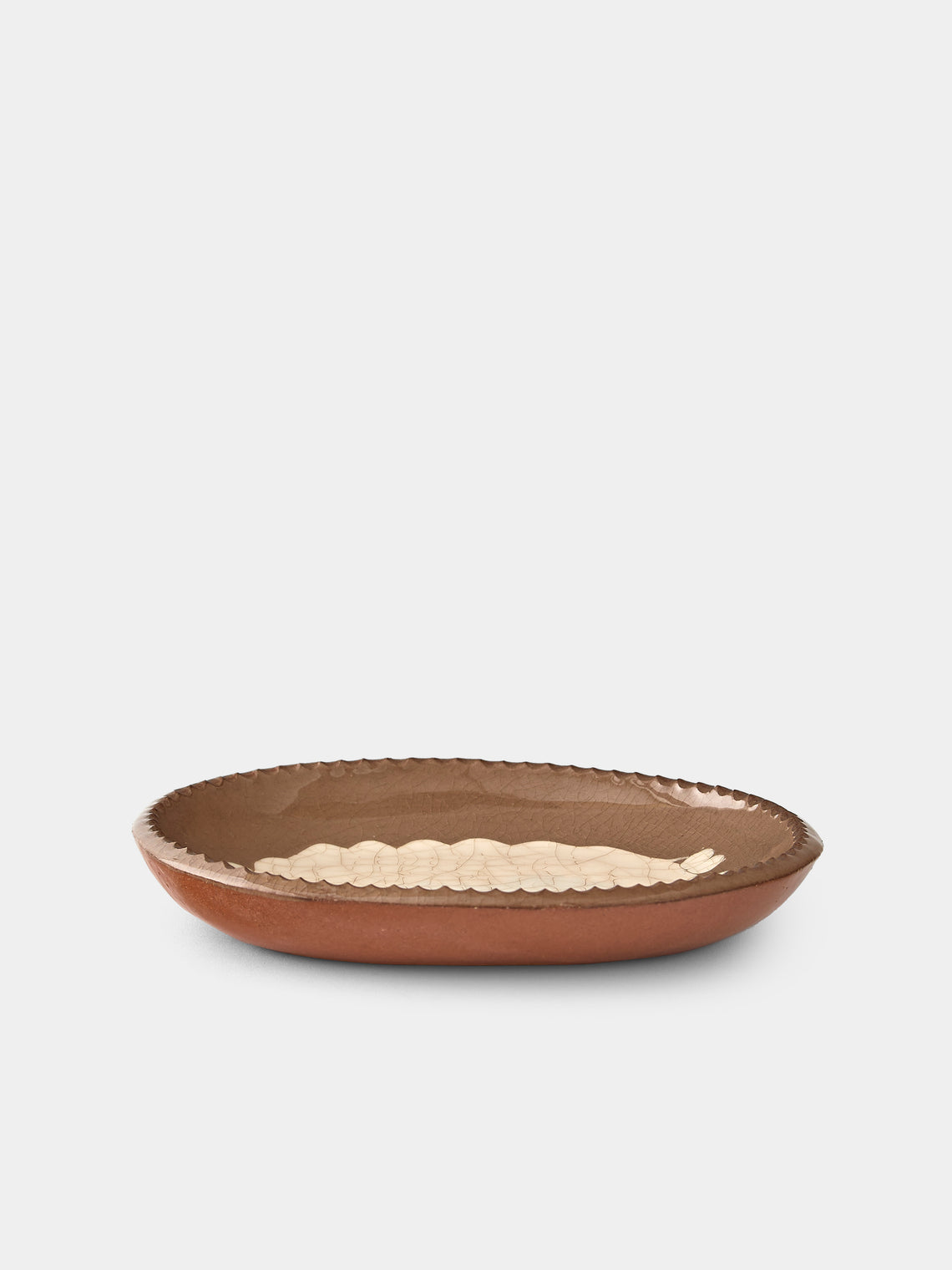 Aono Pottery - Slipware Oval Dish - Brown - ABASK