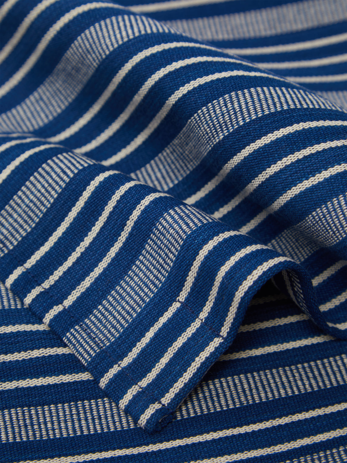 Tensira - Indigo Hand-Dyed Cotton Rectangular Tablecloth -  - ABASK