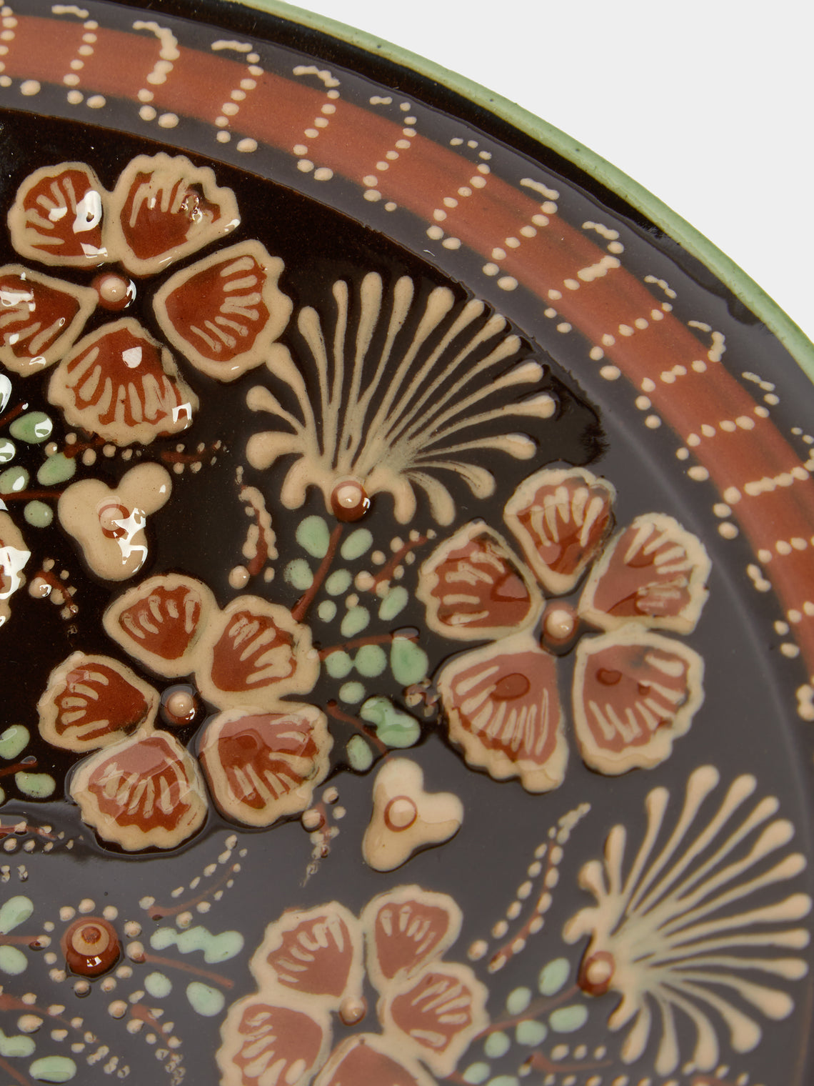 Poterie d’Évires - Flowers Hand-Painted Ceramic Large Serving Bowl -  - ABASK