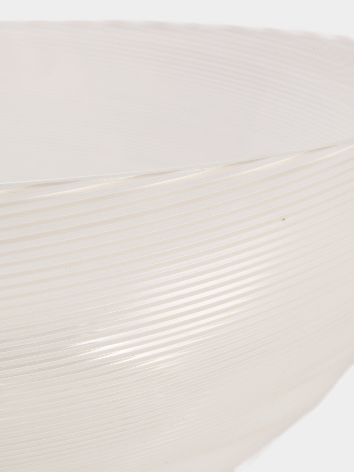 Antique and Vintage - 1960s Venini x Tapio Wirkkala Filigrana Murano Glass Bowl - White - ABASK