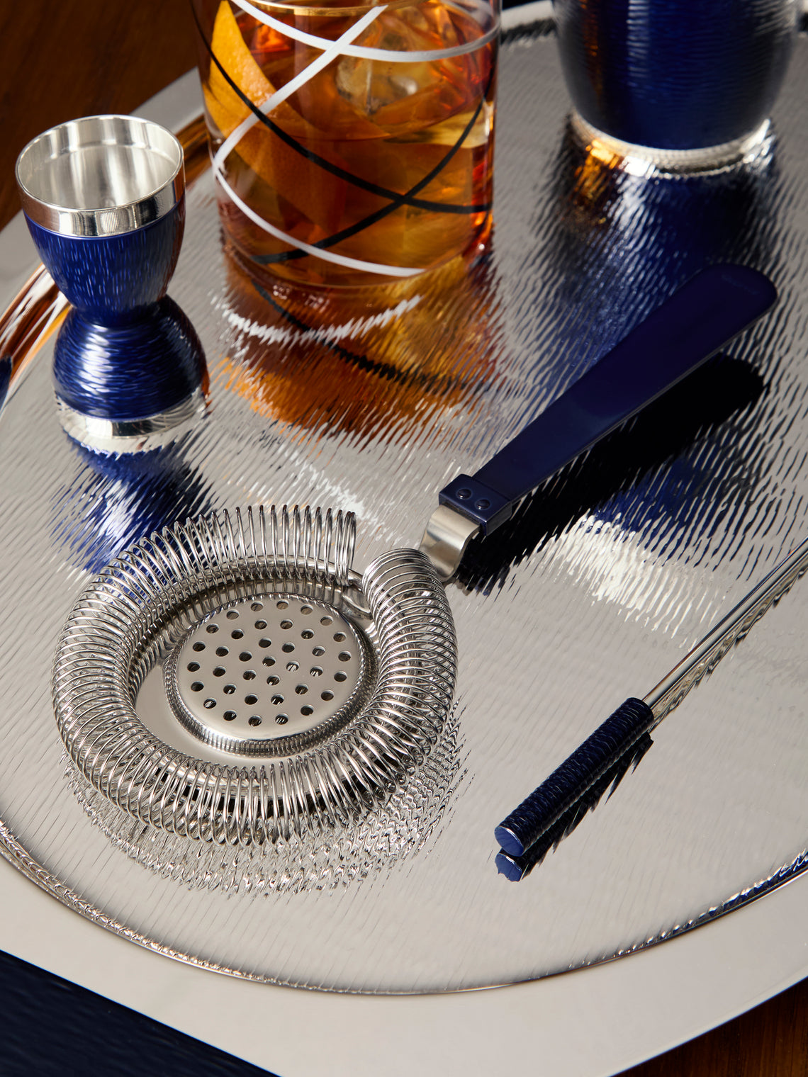 Zanetto - Aquarius Enamelled Silver-Plated Collection - Blue - ABASK