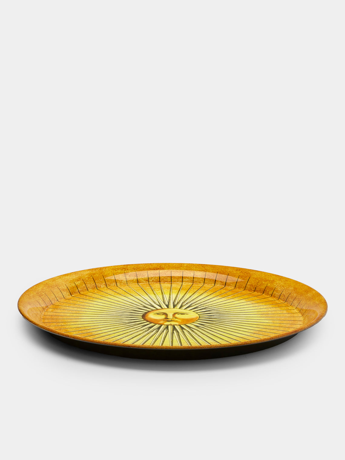 Fornasetti - Sole Splendente Iron Round Tray - Yellow - ABASK
