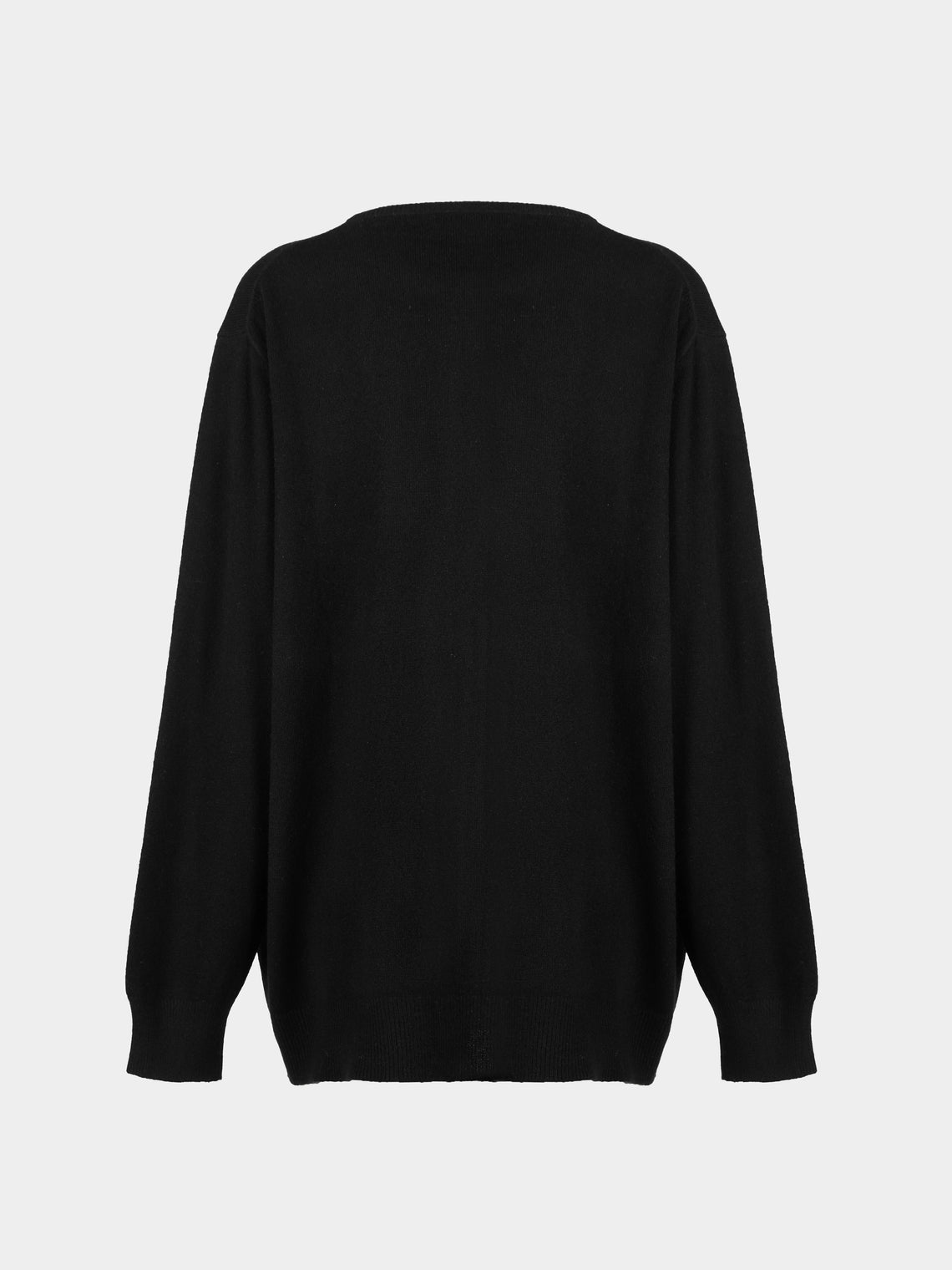 Ryan Roche - Cashmere Lightweight Oversized Cardigan | Size: S - Black - ABASK