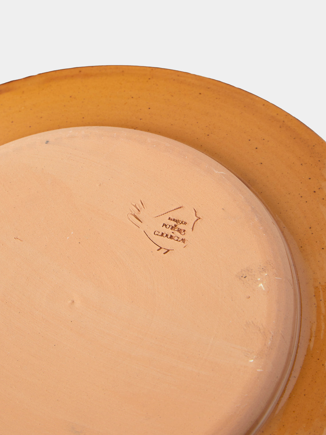 Poterie de Cliousclat - Hand-Painted Slipware Salad / Dessert Plates – 8in/21.5cm (Set of 4) - Black - ABASK