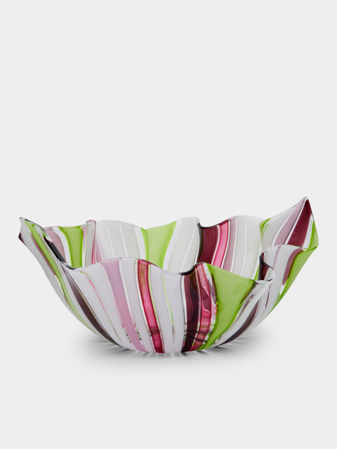 Antique and Vintage - Venini Fazzoletto a Canne Hand-Blown Murano Glass Vase -  - ABASK - 
