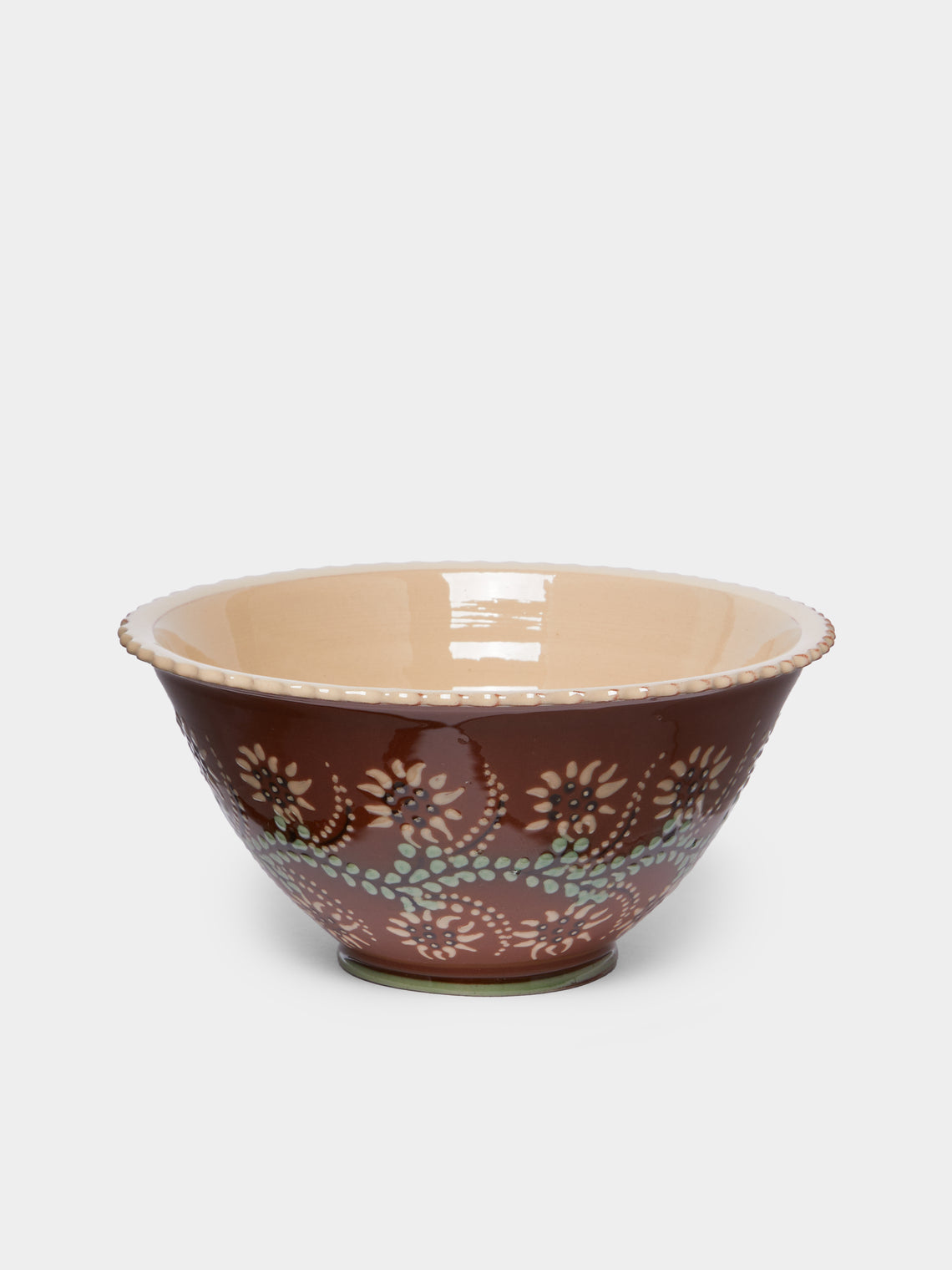 Poterie d’Évires - Flowers Hand-Painted Ceramic Fluted Bowl -  - ABASK - 