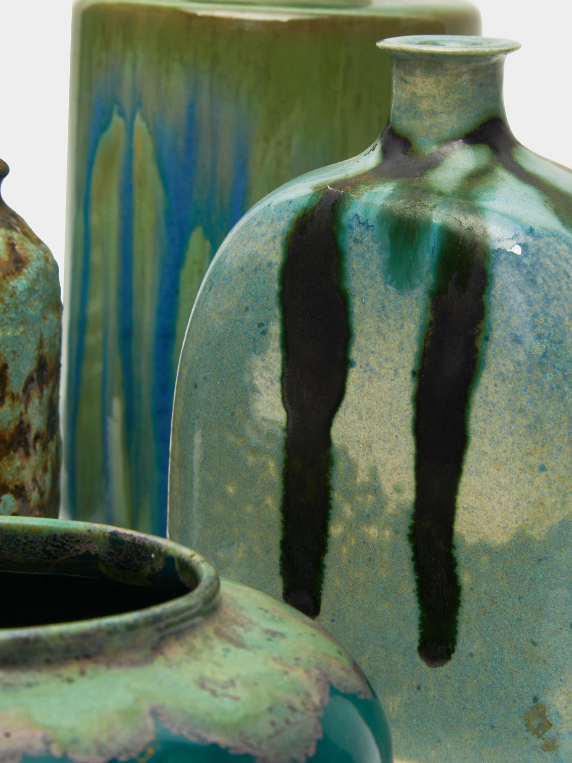 Antique and Vintage - Mid-Century Artist Pottery Ceramic Bud Vases (Set of 6) -  - ABASK