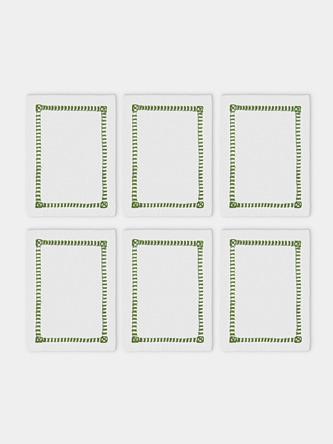Los Encajeros - Tokyo Linen Cocktail Napkins (Set of 6) - White - ABASK - 