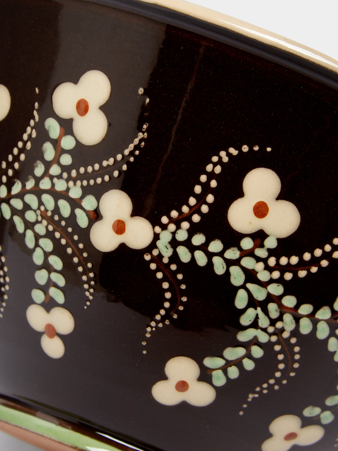 Poterie d’Évires - Flowers Hand-Painted Ceramic Salad Bowl -  - ABASK