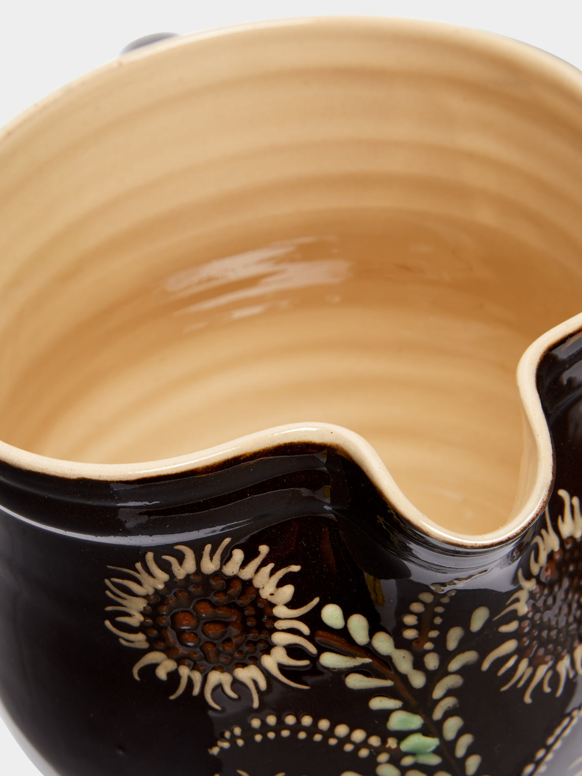 Poterie d’Évires - Flowers Hand-Painted Ceramic Rounded Jug -  - ABASK