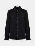 God's True Cashmere - Cashmere Shirt | Size: M - Black - ABASK - 
