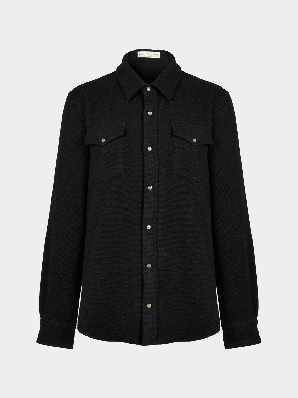 God's True Cashmere - Cashmere Shirt | Size: M - Black - ABASK - 