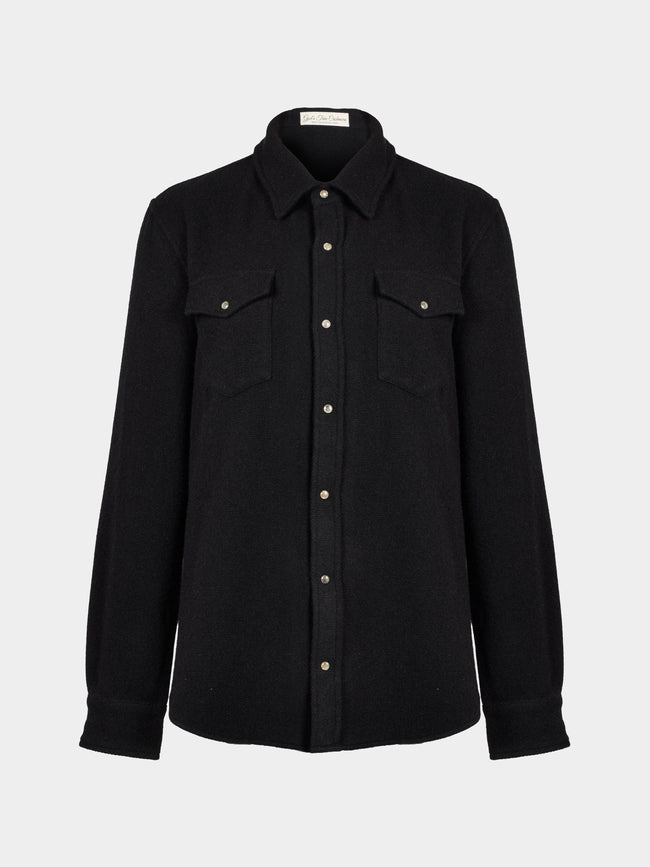 God's True Cashmere - Cashmere Shirt | Size: M - Black - ABASK - 