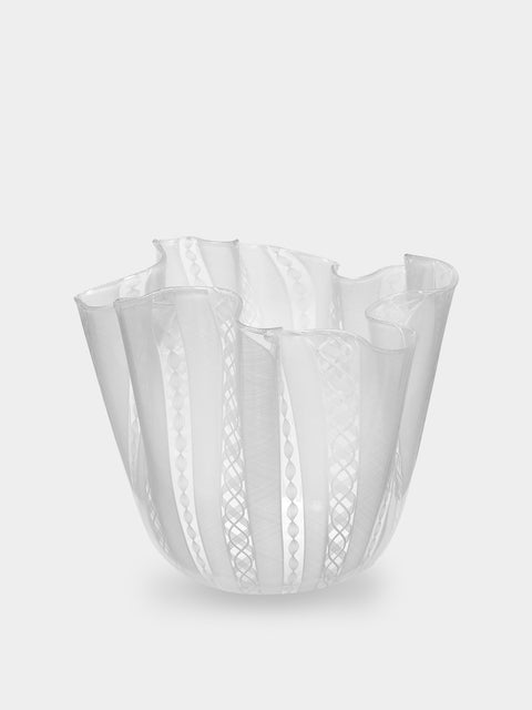 Antique and Vintage - Mid-Century Fazzoletto Hand-Blown Murano Glass Vase -  - ABASK - 