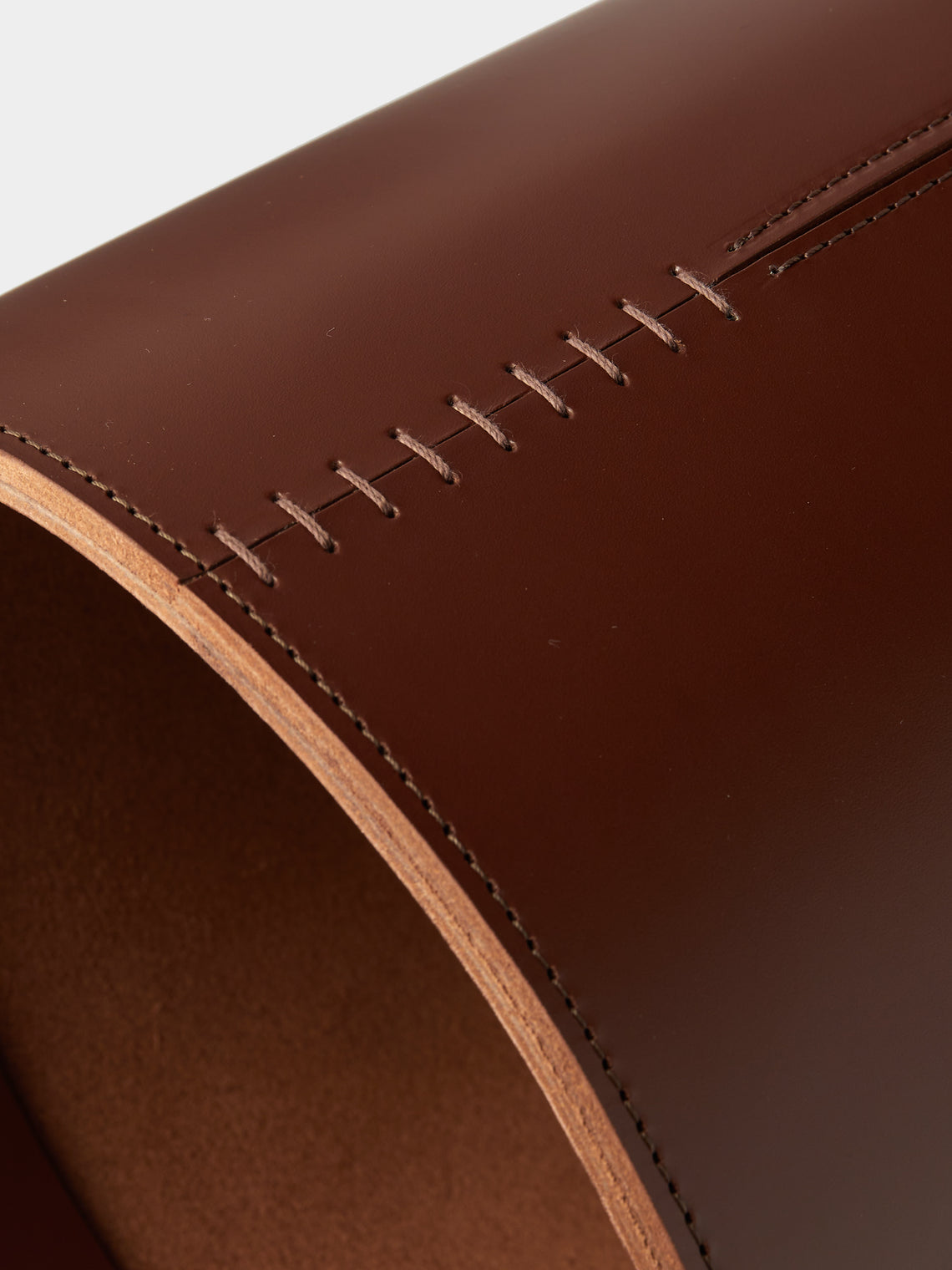 Rabitti 1969 - Orvieto Leather Wastepaper Bin - Brown - ABASK