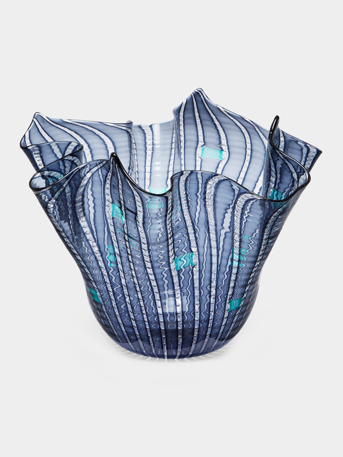 Antique and Vintage - Mid-Century Fazzoletto Hand-Blown Murano Glass Vase -  - ABASK - 