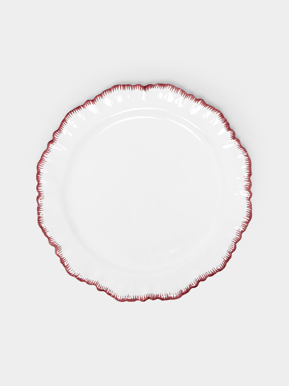 Atelier Soleil - Combed Edge Hand-Painted Ceramic Dinner Plates (Set of 4) -  - ABASK - 