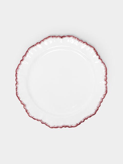 Atelier Soleil - Combed Edge Hand-Painted Ceramic Dinner Plates (Set of 4) -  - ABASK - 