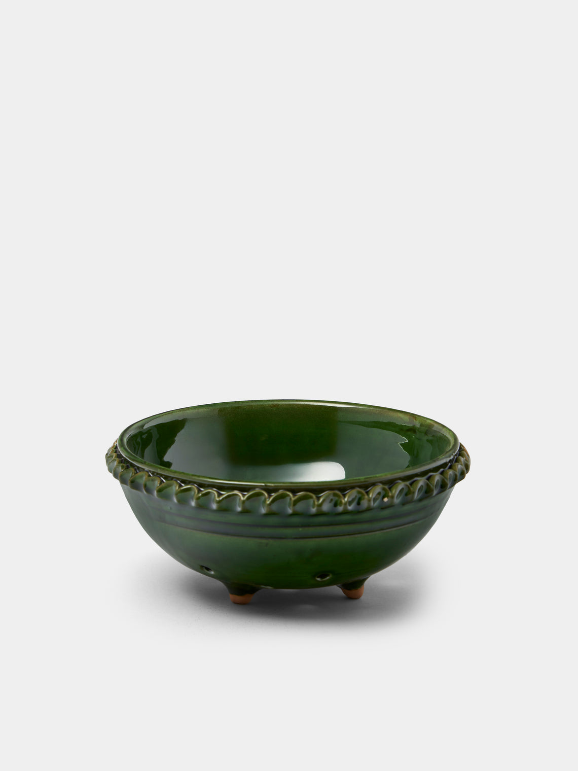 Poterie de Cliousclat - Hand-Glazed Slipware Berry Bowl - Green - ABASK - 