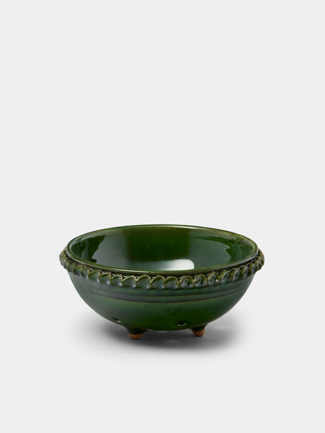 Poterie de Cliousclat - Hand-Glazed Slipware Berry Bowl - Green - ABASK - 