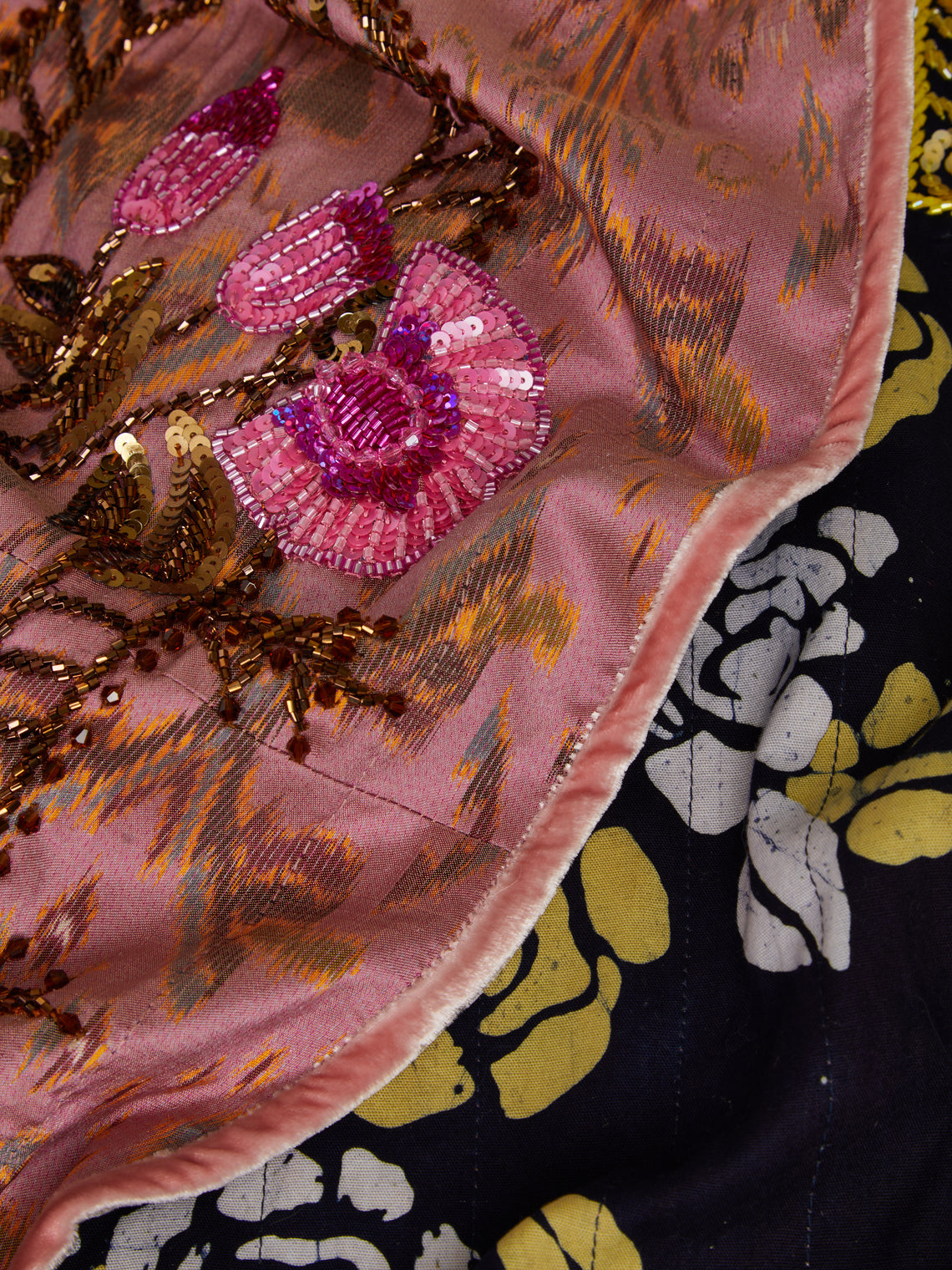 Nazzy Beglari - Hand-Painted Batik and Ikat Silk Reversible Robe | One Size -  - ABASK