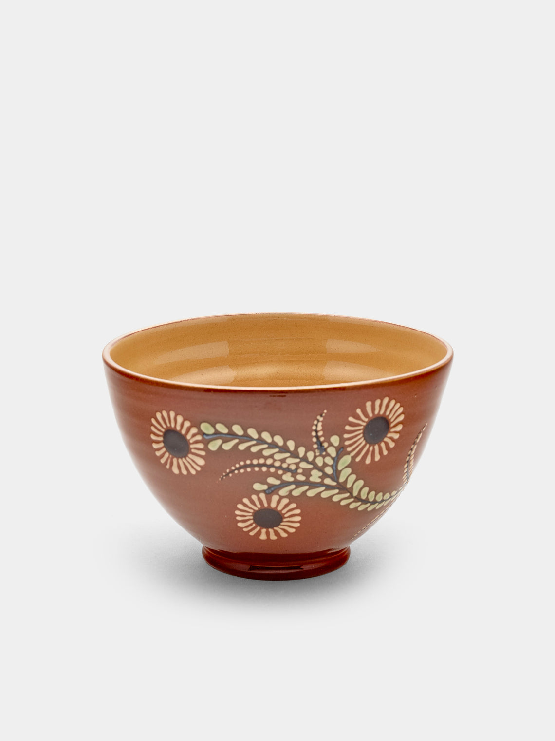 Poterie d’Évires - Flowers and Birds Hand-Painted Ceramic Bowls (Set of 6) - Light brown - ABASK
