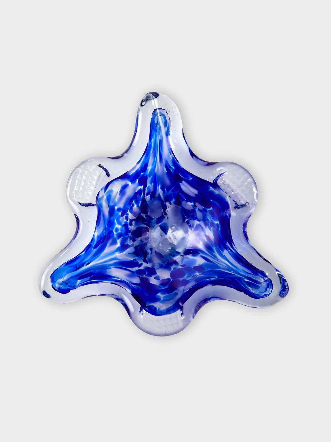 Antique and Vintage - Mid-Century Czech Glass Ashtray - Blue - ABASK