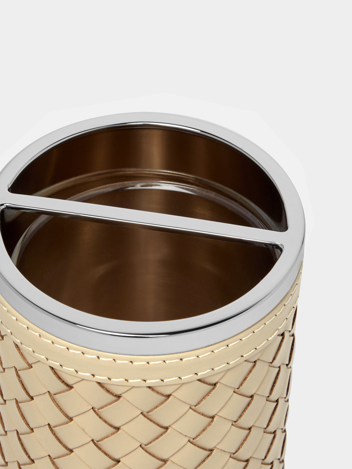 Riviere - Woven Leather Toothbrush Holder - Cream - ABASK