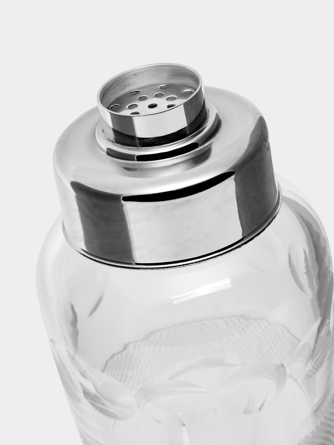 Antique and Vintage - 1930s Silver-Plated Crystal Cocktail Shaker -  - ABASK