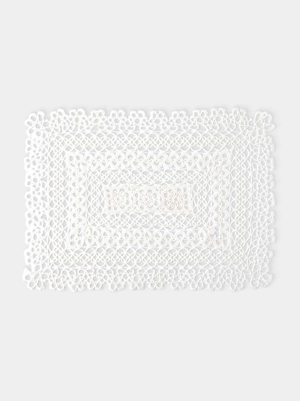 Rolane du Dreuih Creations - Lacework Linen Medium Oblong Placemats (Set of 4) - Ivory - ABASK - 