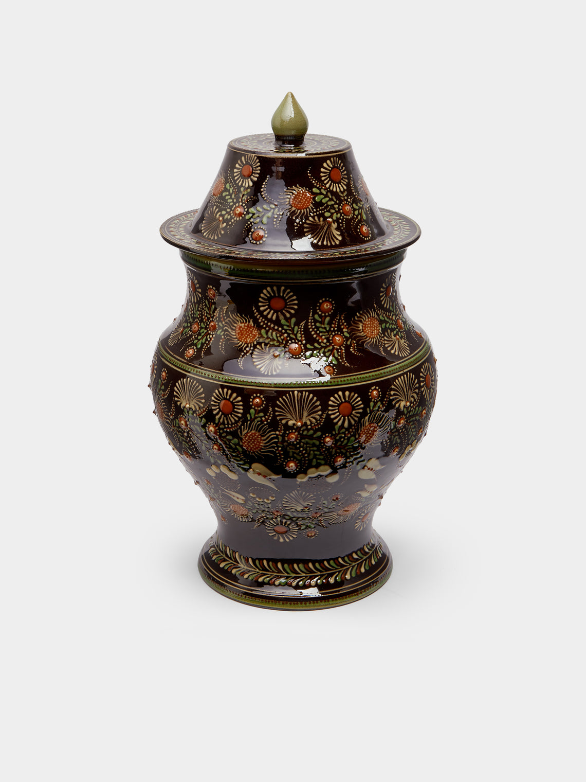 Poterie d’Évires - Flowers Hand-Painted Ceramic Extra Large Jar -  - ABASK - 