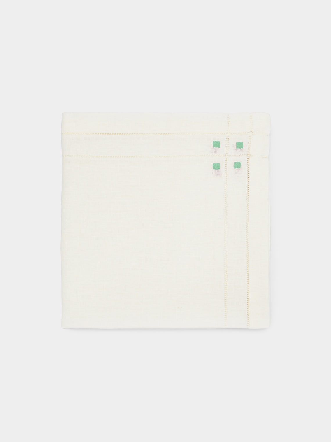 Anut - Art Deco Hand-Embroidered Linen Napkins (Set of 4) -  - ABASK - 