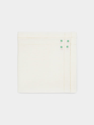 Anut - Art Deco Hand-Embroidered Linen Napkins (Set of 4) -  - ABASK - 