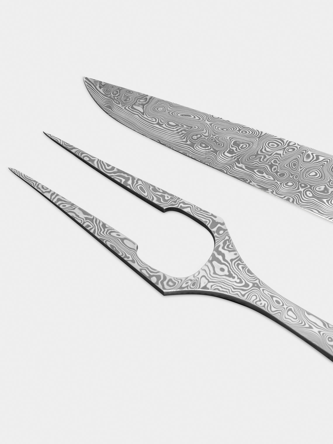 Bodman Blades - Hand-Forged Damascus Steel and Burl Carving Set -  - ABASK