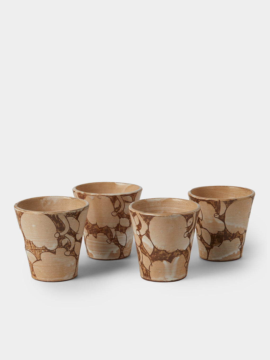 Anut Cairo - Cotton Flower Hand-Painted Ceramic Espresso Cups (Set of 4) -  - ABASK