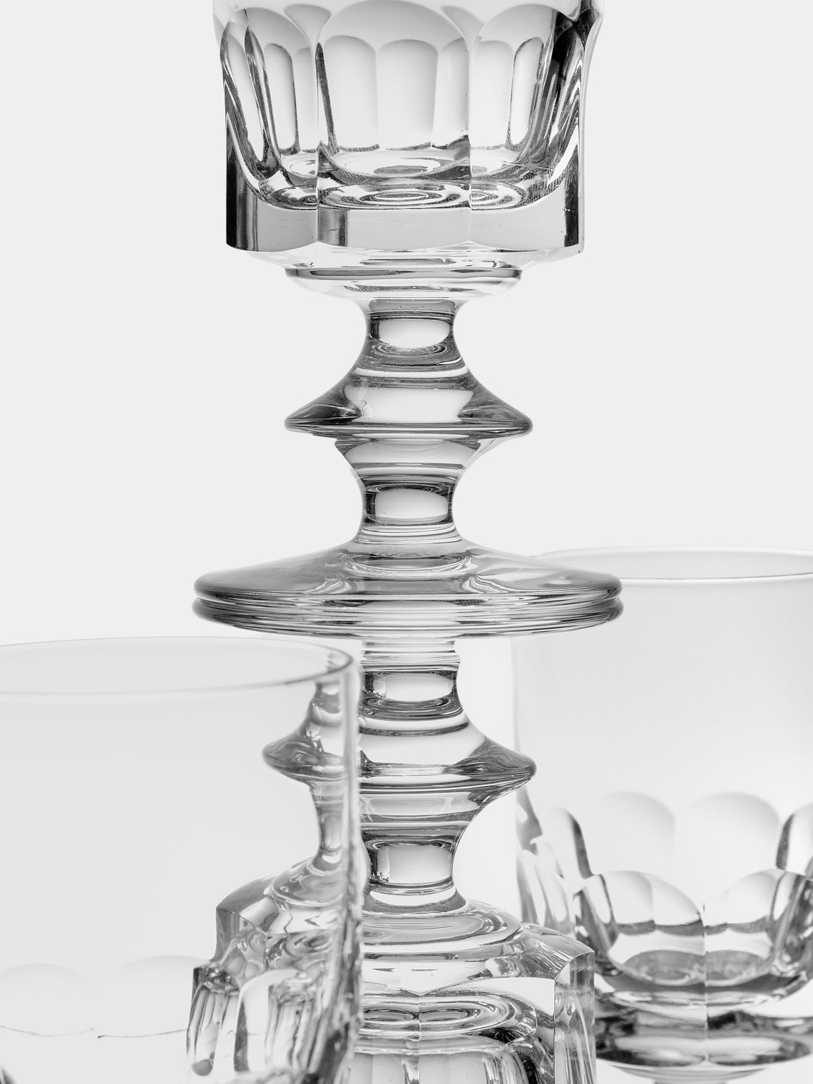 Antique and Vintage - Mid-Century Bayel Crystal Wine Glasses (Set of 6) - Clear - ABASK