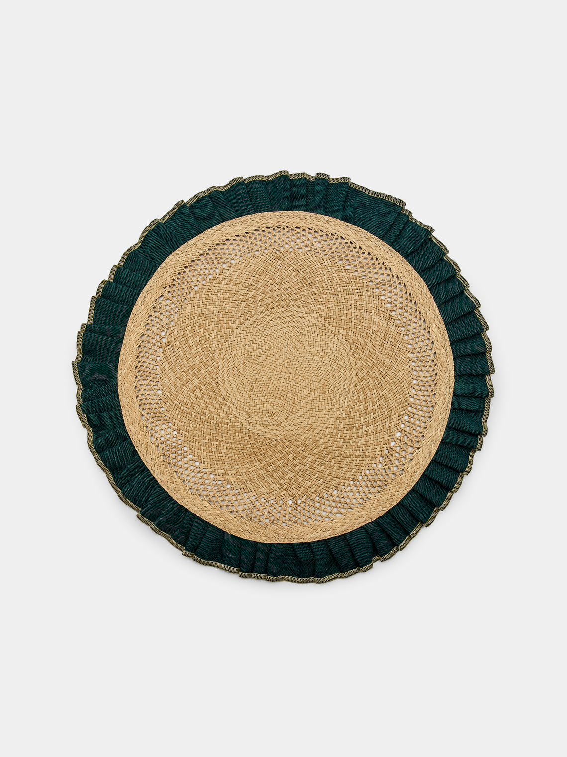 CasaLatina - Arandela Handwoven Iraca Palm and Linen Placemats (Set of 4) - Tan - ABASK - 