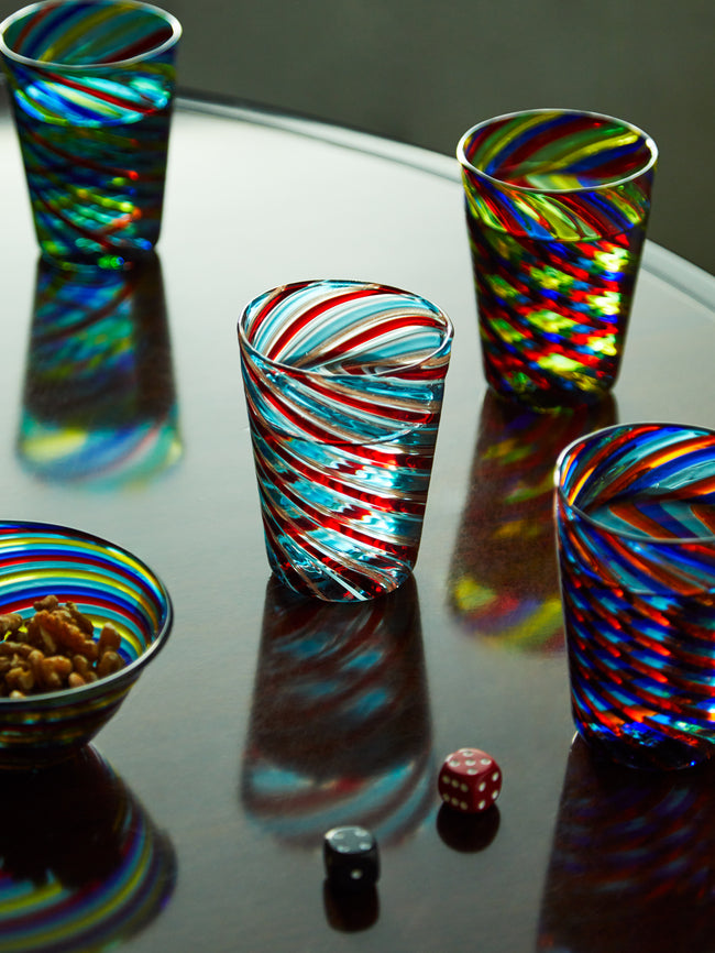 F&M Ballarin - Filigrana Hand-Blown Murano Glass Tumblers (Set of 6) -  - ABASK