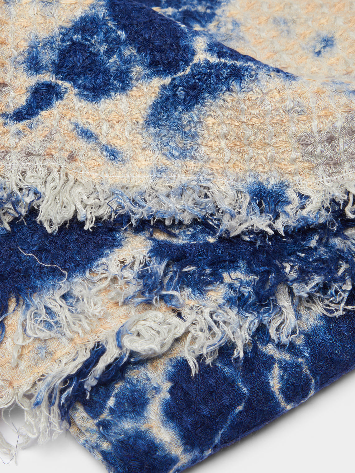 Suzusan - Shibori Waffle Linen Throw -  - ABASK
