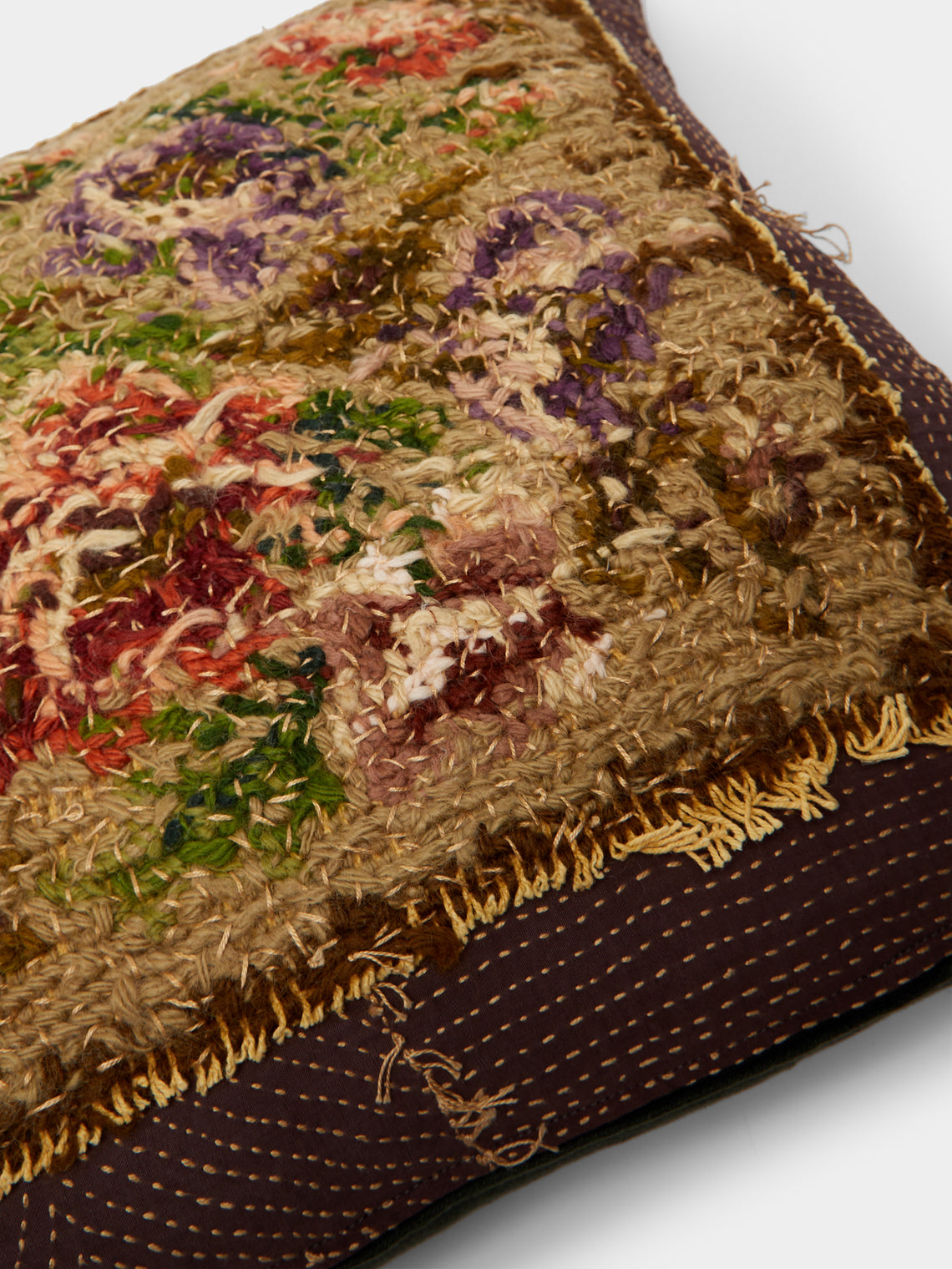 By Walid - 19th-Century Needlepoint Wool Cushion -  - ABASK
