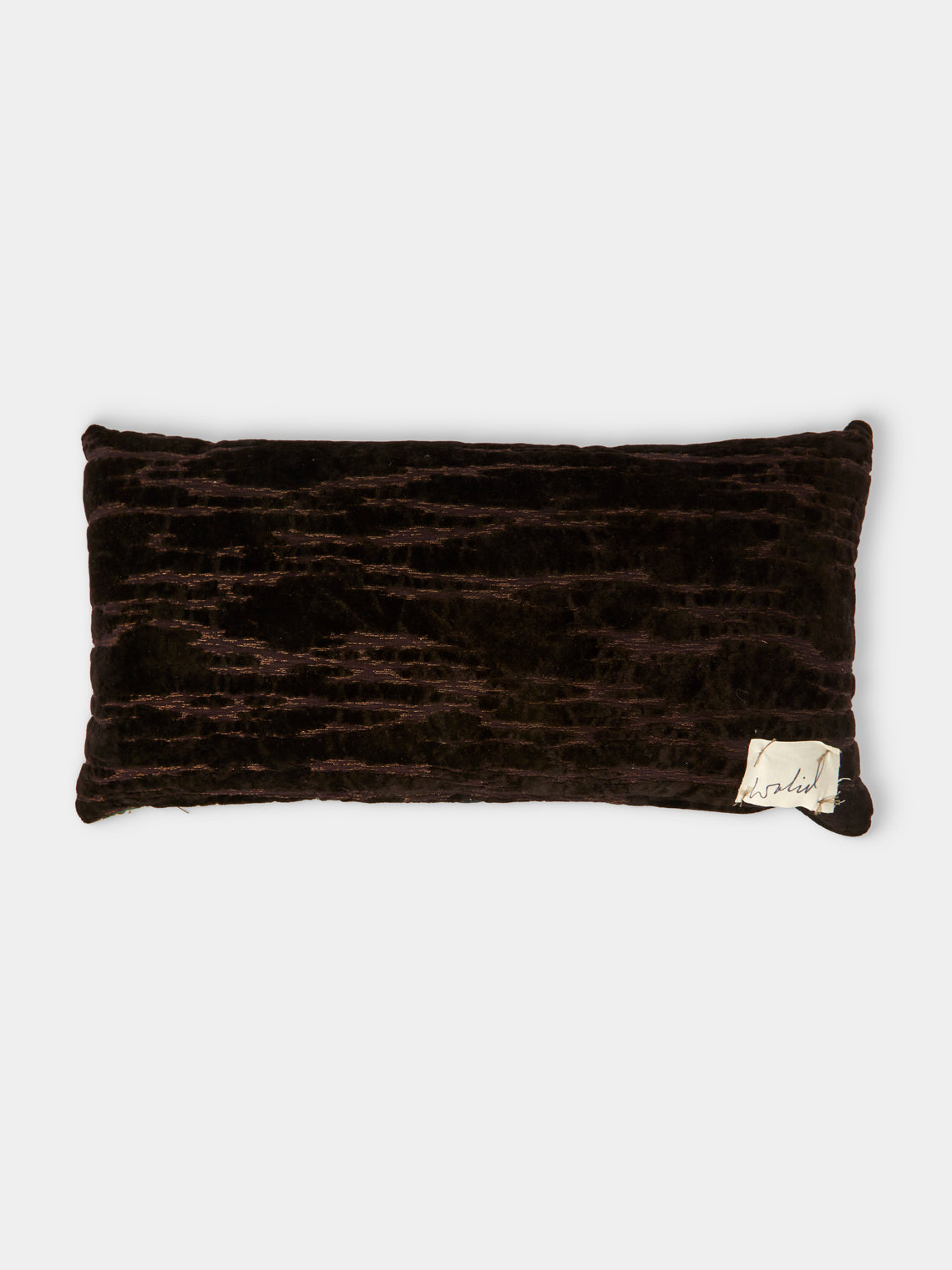By Walid - 19th-Century Needlepoint Wool, Linen and Velvet Cushion (23.5in/60cm) - Multiple - ABASK