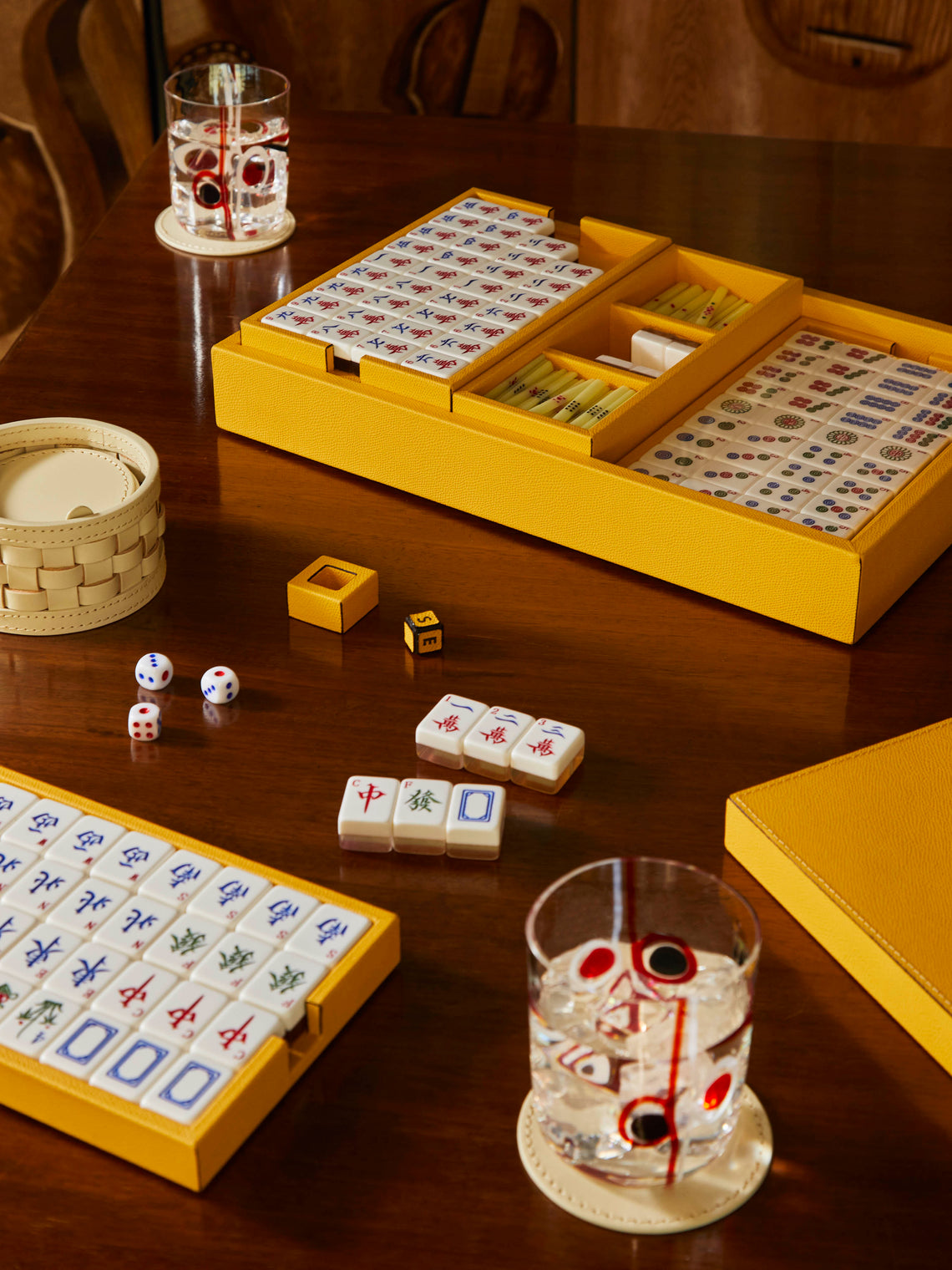 Giobagnara - Leather Mahjong Set - Yellow - ABASK