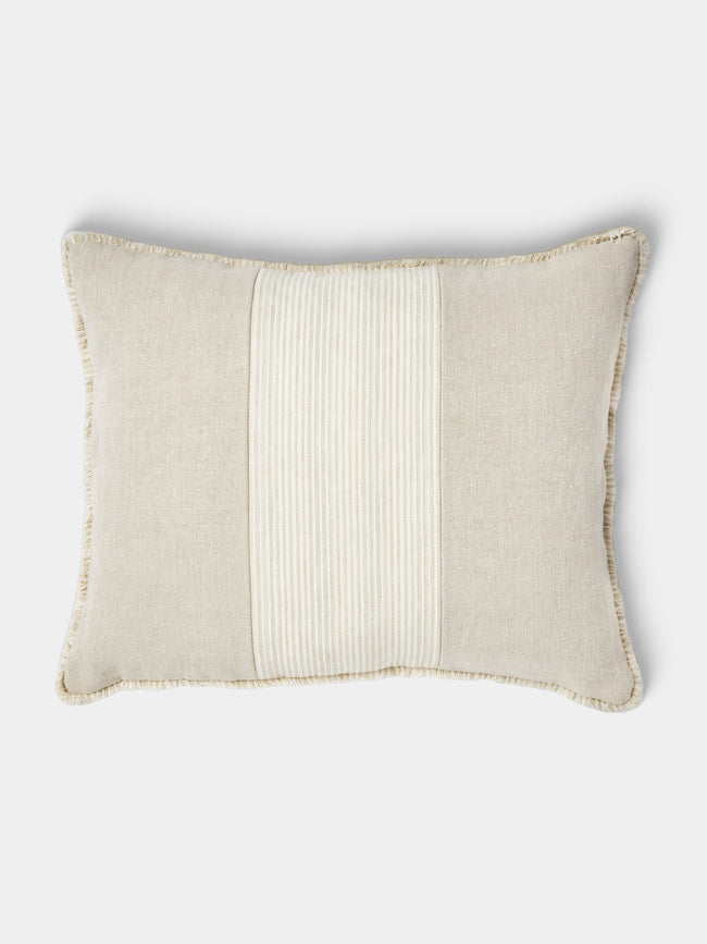 de Le Cuona - Chukka Linen Hunter-Paneled Cushion (19.5in/50cm) - Cream - ABASK - 